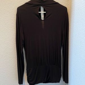 Long sleeve, open back, key hole blouse